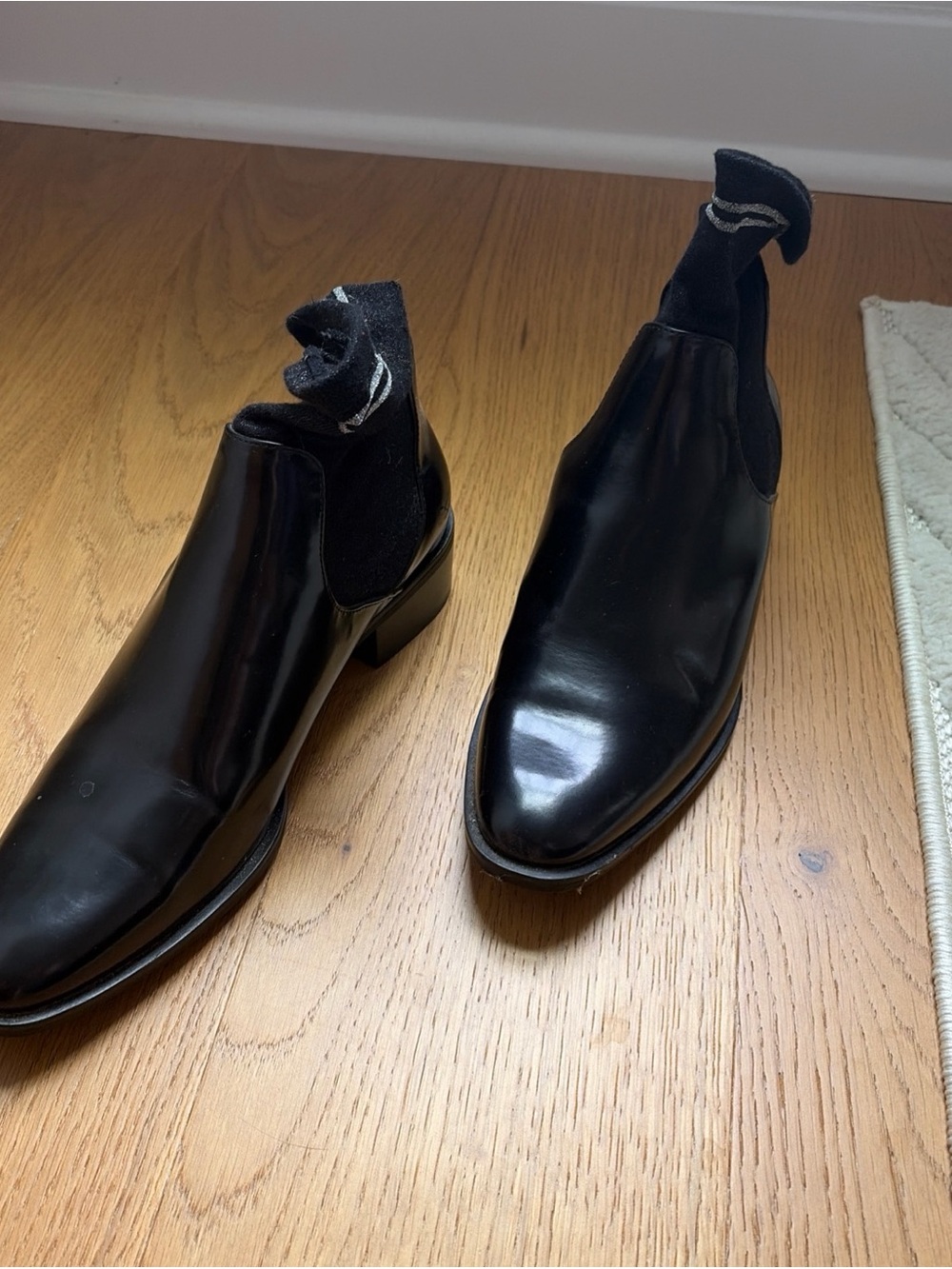Zara Black Leather Chelsea Boots 39